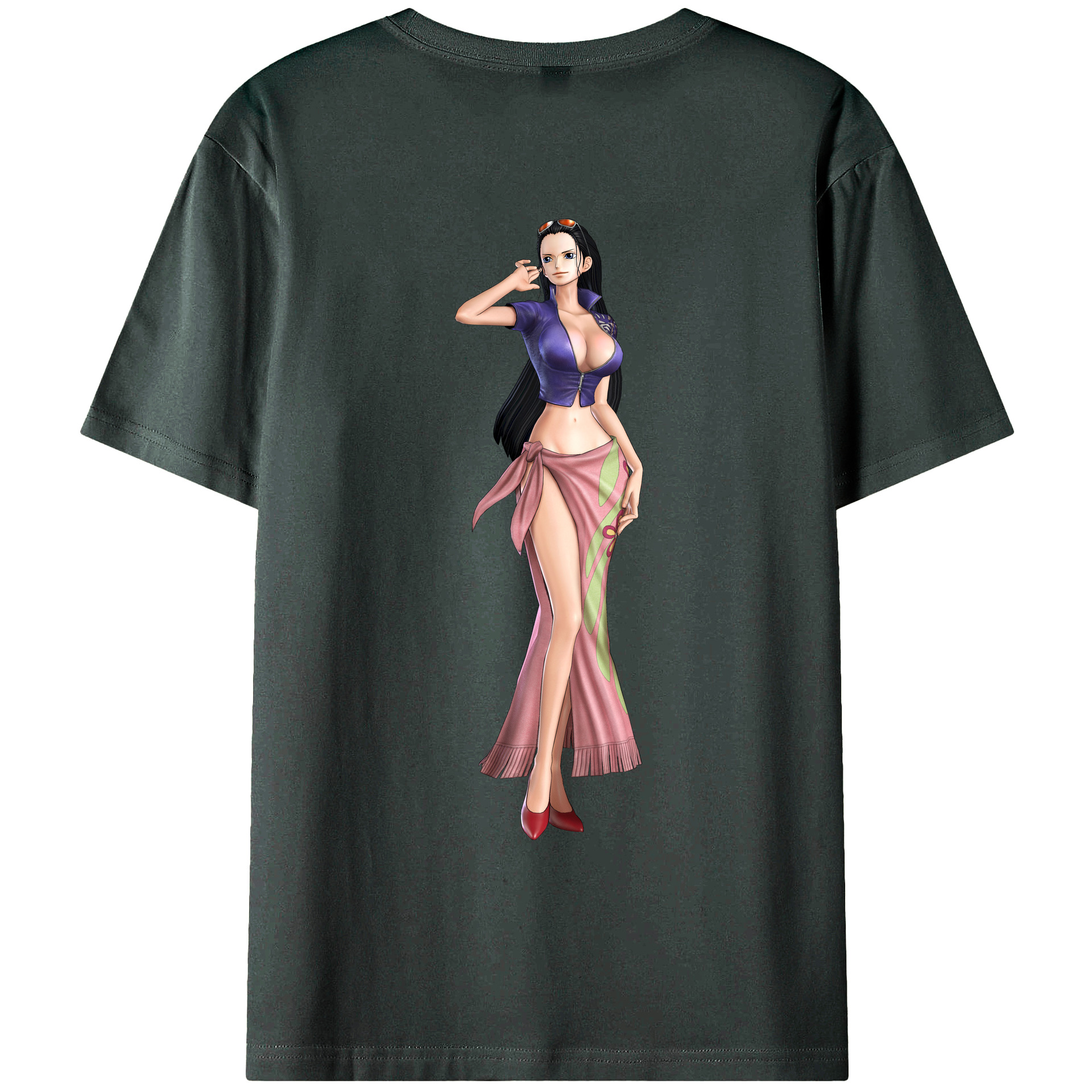 ワンピース ニコ・ロビン ONE PIECE Nico Robin 綿100％ メンズ半袖Tシャツ（バックプリント） 通気性
